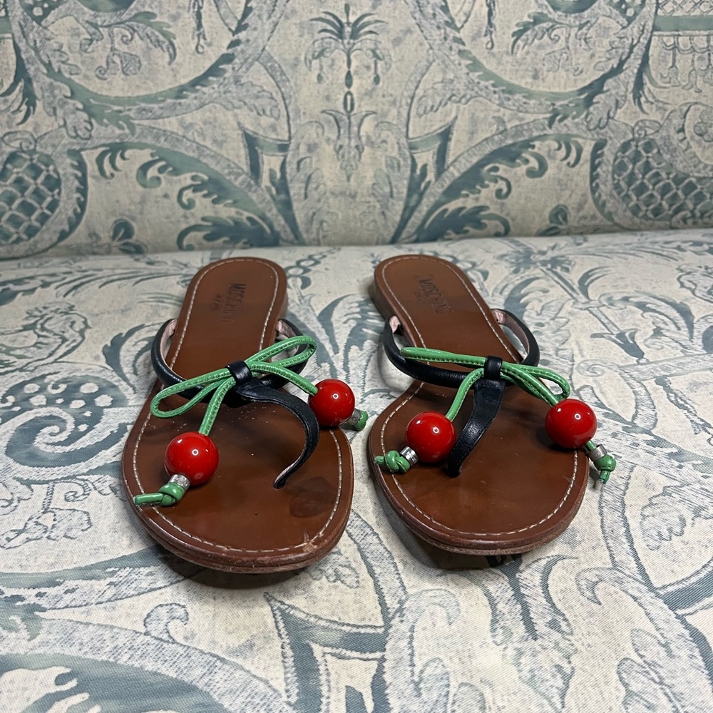 Stylish Women's Sandals with Red and Green Accents